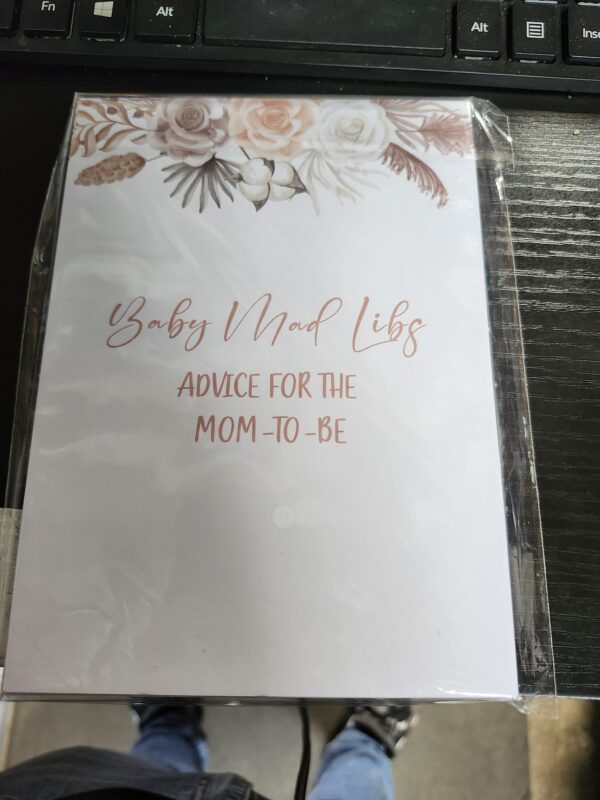 Baby Mad Libs ADVICE FOR THE MOM-TO-BE Baby Shower Games, Boho Floral Themed - 30 Game Card Set, Baby Gender Reveal Party Game, Baby Shower Party Decorations -008-010 | EZ Auction