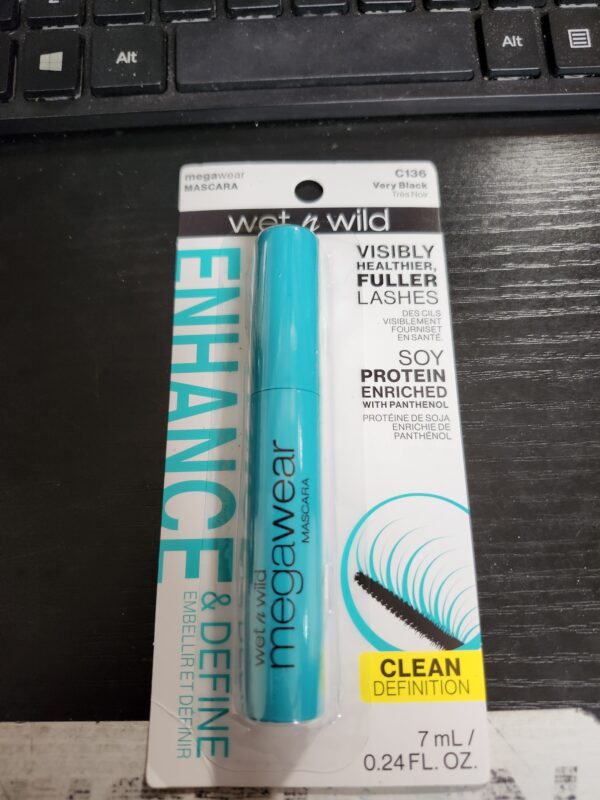 wet n wild Enhance and Define Megawear Mascara, Gentle Gel Volumizing Formula that Promotes Full & Healthy Lashes, Enriched with Soy Protein & Panthenol, Cruelty-Free & Vegan - Black | EZ Auction