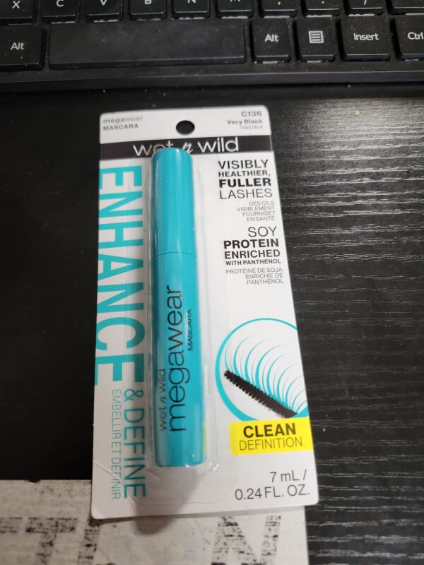 wet n wild Enhance and Define Megawear Mascara, Gentle Gel Volumizing Formula that Promotes Full & Healthy Lashes, Enriched with Soy Protein & Panthenol, Cruelty-Free & Vegan - Black | EZ Auction