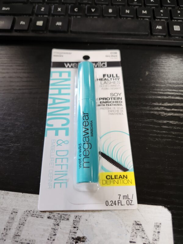 wet n wild Enhance and Define Megawear Mascara, Gentle Gel Volumizing Formula that Promotes Full & Healthy Lashes, Enriched with Soy Protein & Panthenol, Cruelty-Free & Vegan - Black | EZ Auction