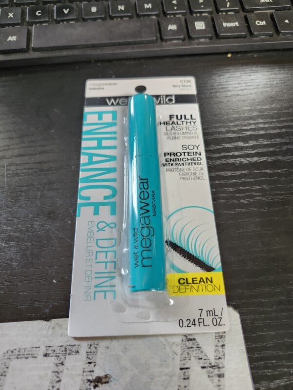 wet n wild Enhance and Define Megawear Mascara, Gentle Gel Volumizing Formula that Promotes Full & Healthy Lashes, Enriched with Soy Protein & Panthenol, Cruelty-Free & Vegan - Black | EZ Auction