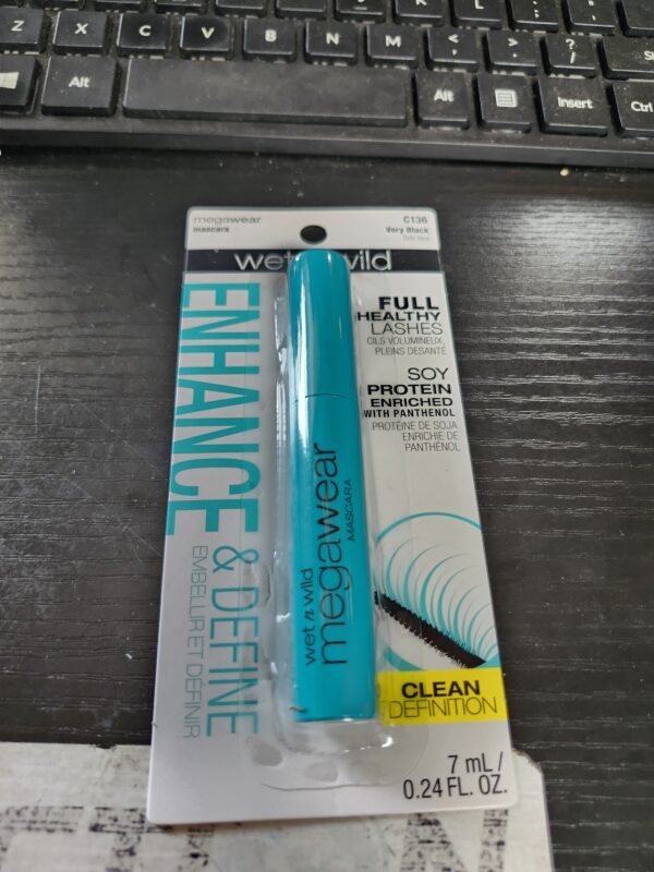 wet n wild Enhance and Define Megawear Mascara, Gentle Gel Volumizing Formula that Promotes Full & Healthy Lashes, Enriched with Soy Protein & Panthenol, Cruelty-Free & Vegan - Black | EZ Auction