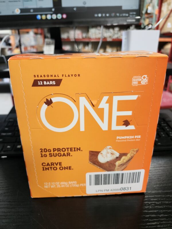 ONE Protein Bars, Pumpkin Pie, Gluten Free Protein Bars with 20g Protein and only 1g Sugar, Guilt-Free Snacking for High Protein Diets, 2.12 oz (12 pack) | EZ Auction