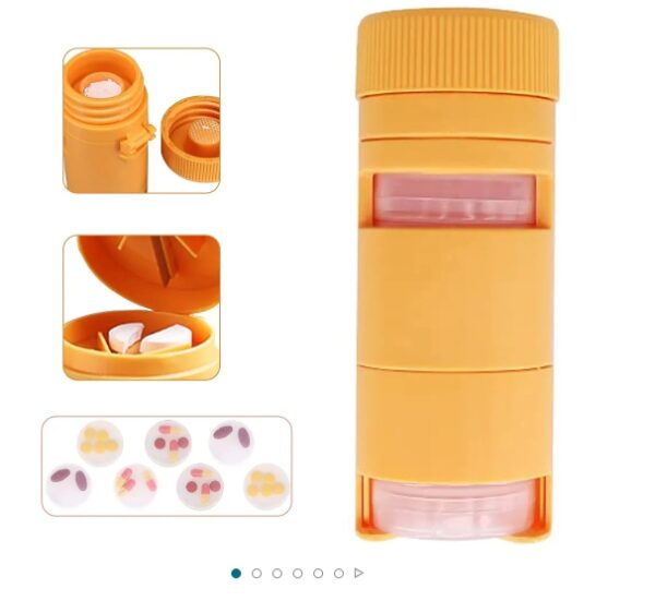 Pill Grinder, Pill Crusher and Cutter, SZREDU Pill Box 7 Days,Pill Pulverizer Grinder Fine Powder, Pill Splitter for Small Vitamins, Tablets, Pills | EZ Auction