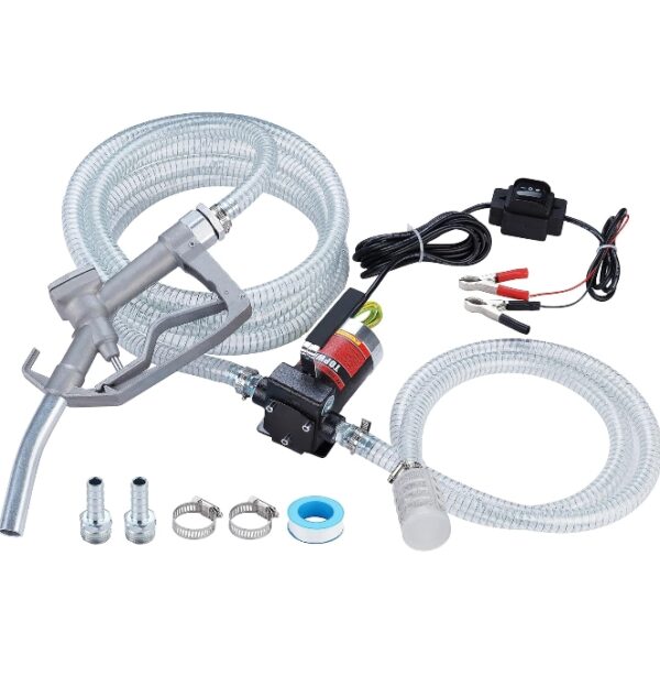 12V DC Gasoline Fuel Pump Kit, Self-priming Oil Transfer Pump with Handle, Reversible Pumping, Overheat Protection, Explosion-Proof, Oil Hose, Nozzle for Gasoline Fuel Diesel Kerosene Removal | EZ Auction