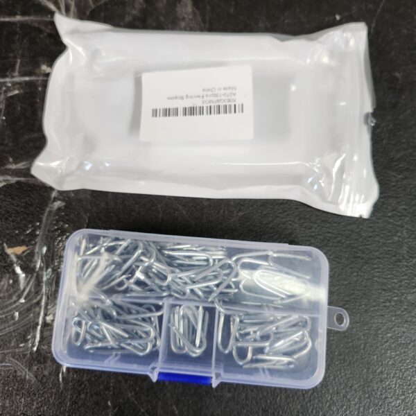 100PCS Steel Wire Fencing Staples, Double Point Tack,Metal Cable Staple,Galvanized U-Shaped Fasteners Nails for Wire Mesh and Woven Fencing,Secures: Romex Wire & (NM) Non-Metalic Cable | EZ Auction