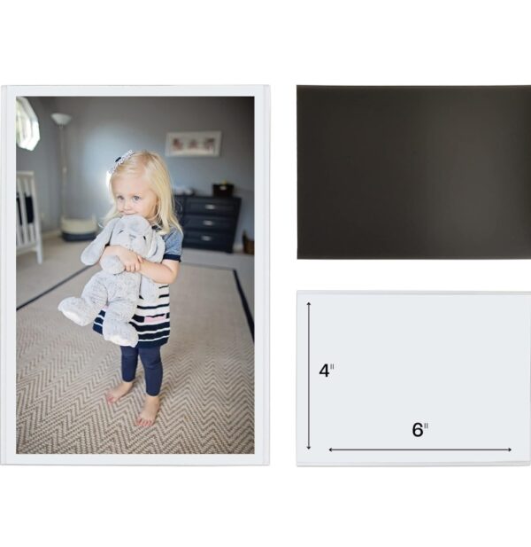 Magnetic Pocket Picture Frame, White, Holds 4 x 6 Inches Photos, 5 Pack (14610) | EZ Auction