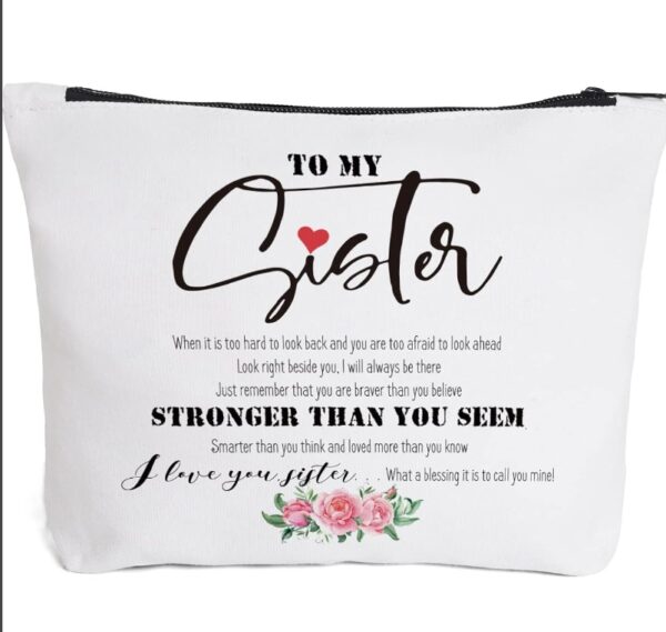 To My Sister Gifts, Sister Birthday Gifts from Sister?Friends, Sister Gifts from Sisters- I Love You Sister-Sister Makeup Bag, for Birthday, Graduation Best Friends Ever Personalized | EZ Auction