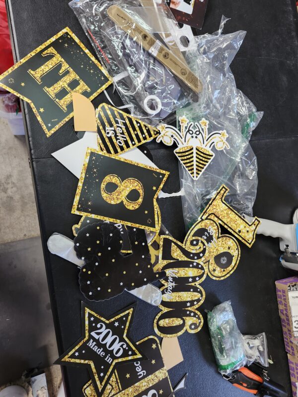 9Pcs Black Gold 18th Birthday Decorations Honeycomb Centerpieces for Boys Girls,Happy 18th Birthday Centerpieces Tables Toppers Party Decorations Supplies,Vintage 2006 Aged Birthday Table Sign Decor | EZ Auction