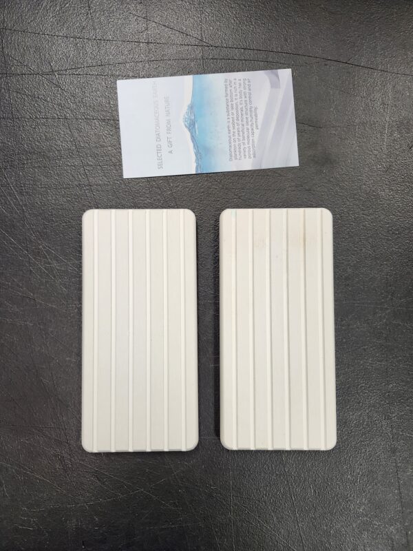 *** MINOR USE ***2 PCS Water Absorbent Diatomite Coasters Rectangle, Grooved Design, Water Absorbing Stone Used for Hand Soaps & Plants & toiletries in The Modern Home | EZ Auction