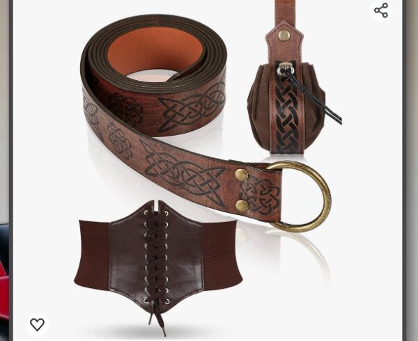 Jiuguva Women's Renaissance Corset Waist Belt Medieval Viking Belt Medieval Leather Belt Pouch Costume Accessories | EZ Auction