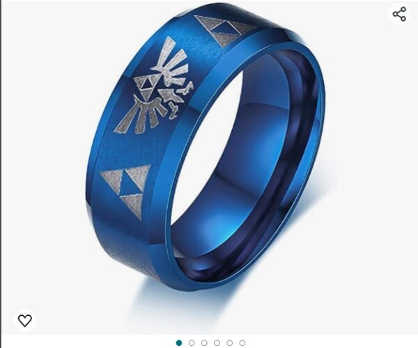 ***SIZE 6***Legend of Zelda Triforce Stainless Steel Beveled Edge Engagement Rings Wedding Brands,3 Color | EZ Auction