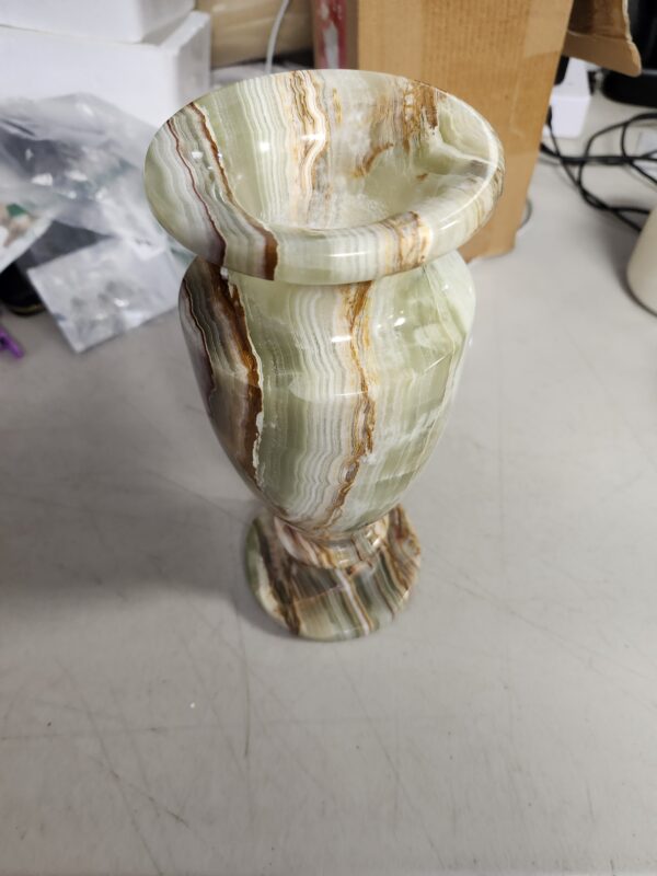 Radicaln Marble Flower Vase 10" Inches Green Onyx Handmade Vases for Coffee Table Room Décor Aesthetic - Tall Vase for Dining Table Centerpiece Décor - Marble Vase for Bookshelf & Home Décor | EZ Auction
