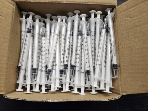 100PCS 1ml 1cc Pipette Syringe with Luer Slip Tip No Needle Pipette for Pets Oral, Refilling, Oil or Glue Applicator, Measuring or Transfering Tiny Amount of Liquids, Without Cap | EZ Auction