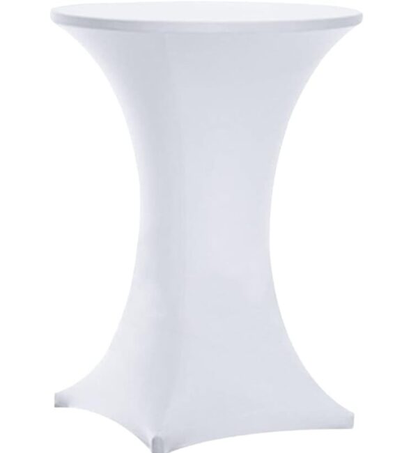 Tina's 1 Pack 30x42 Inch Highboy Spandex Cocktail Table Covers White, Cocktail Table Tablecloth, Fitted Stretch Cocktail Tablecloth for Round Tables (1 PC 30X42 White) | EZ Auction