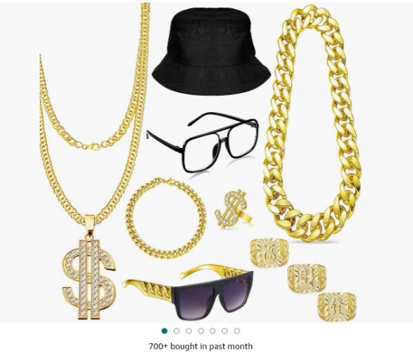 Hip Hop Costume Kit 80s 90s Rapper Accessories | EZ Auction