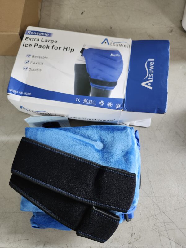 Atsuwell L Hip Ice Pack Wrap After Surgery, Gel Cold Pack for Hip Bursitis Pain Relief, Ice Pack for Hip Replacement Surgery, Soft Plush Lined Cold Compress for Hip Injuries, Inflammation, Swelling | EZ Auction