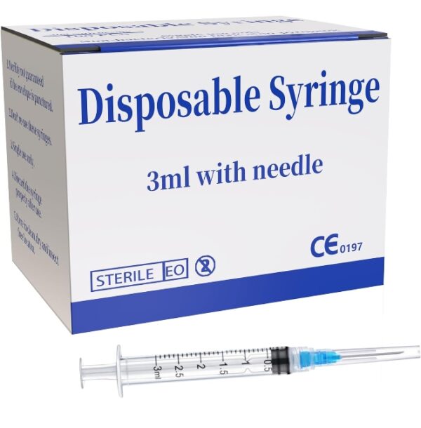 100 Pack 3ml 23Ga Plastic Syringe with Measurement for Scientific Labs, Industrial Dispensing Animal and Pet Supplies, Disposable Individually Wrapped (100, 3ml-23Ga) | EZ Auction