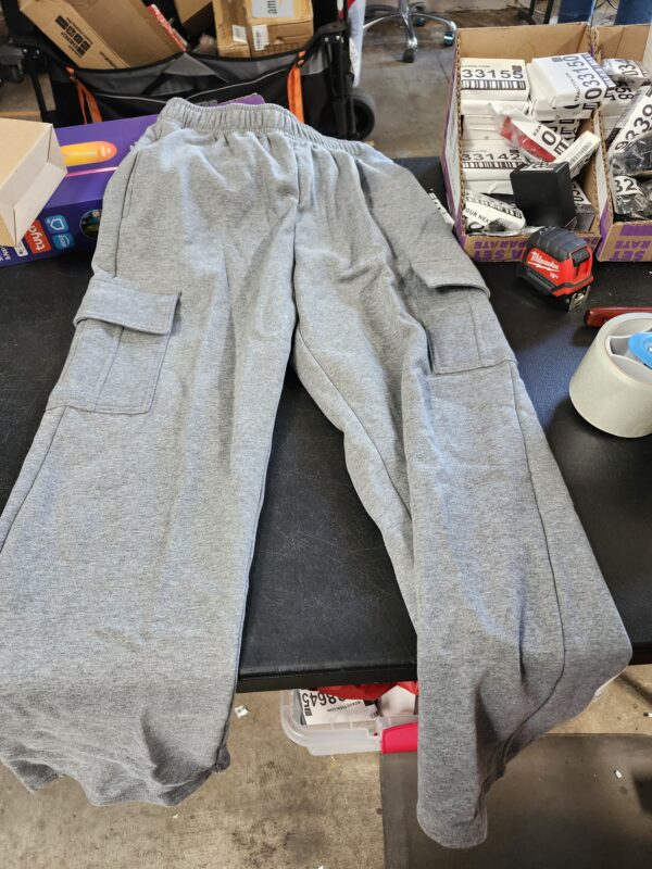 Mens Long Cargo Pants Sweatpants Truck Fleece Lined with Elastic Waistband, Fleeced Cargo Pants S-XXL | EZ Auction