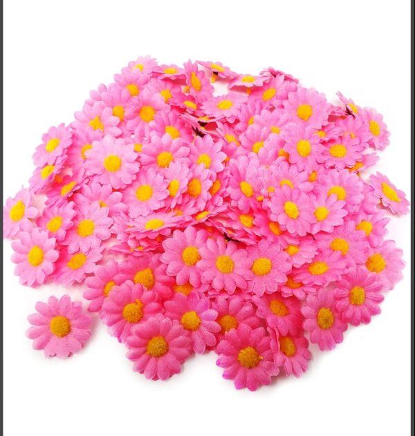 Honbay 100PCS 4cm/1.57inch Fabric Daisy Flower Heads Artificial Fake Flowers Heads for Wedding Party Decorations (Pink) | EZ Auction