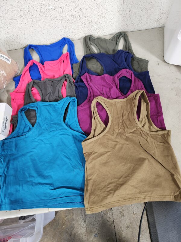 SIZE M* 8 Pcs Women Basic Crop Tank Tops Sleeveless Racerback Crop Cotton Top | EZ Auction