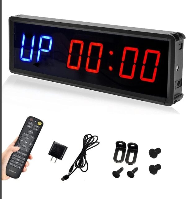 LED Interval Timer Count Down/Up Clock Stopwatch with Remote for Home Gym Fitness | EZ Auction