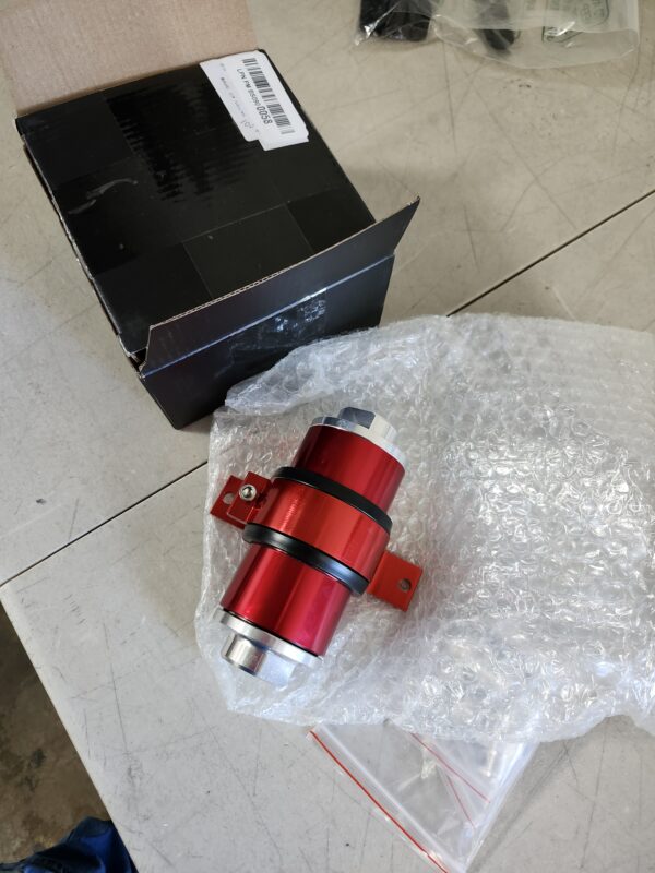 Fuel Filter Universal Red 30 Micron Billet Aluminum Inline Fuel/Petrol Filter Bracket AN6/AN8/AN10 Red Aluminum | EZ Auction