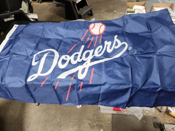 Dodgers Flag Banner 3 * 5ft with 2 Brass Grommets Garage Decor Wall Man Cave Vibrat Color/HD printing/Polyster Banner | EZ Auction