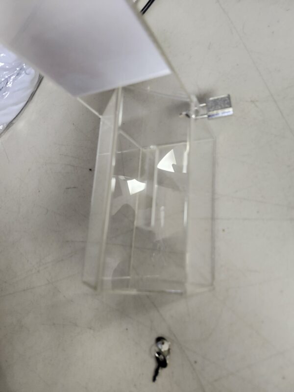 Clear Acrylic House Donation Box with Sign Holder | EZ Auction