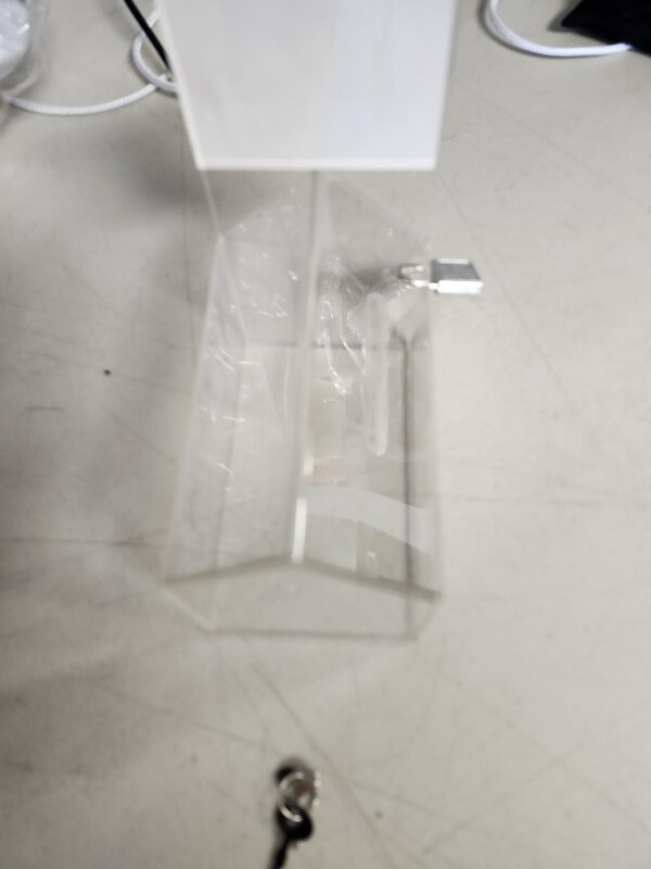 Clear Acrylic House Donation Box with Sign Holder | EZ Auction