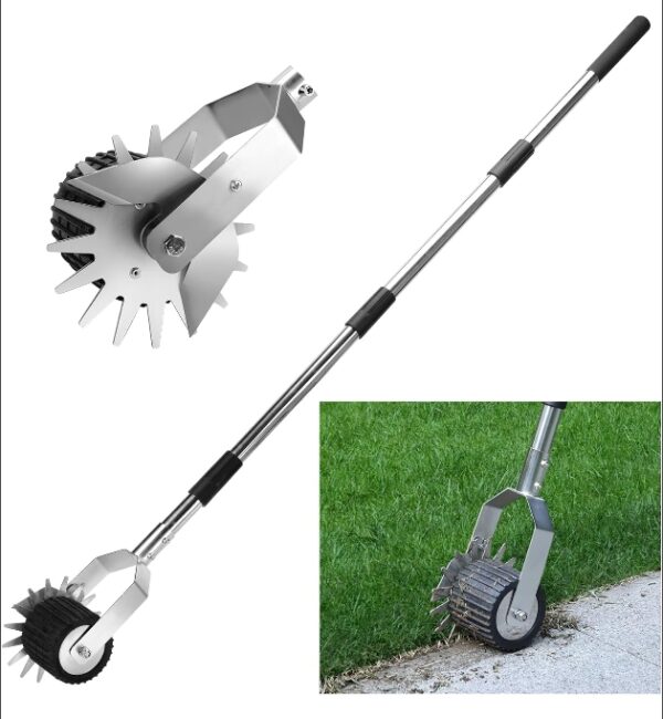 ***USED***Wheel Rotary Manual Edger Lawn Tool, Hand Edger Lawn Tool Made of Stainless Steel, Adjustable Length, Ideal for Precise Grass Trimming Along Sidewalks, Garden, Driveways, and Flower Bed | EZ Auction