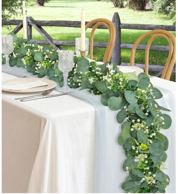 Greenery Garland Artificial Ivy Greenery Eucalyptus Garland Fake Hanging Vines Fake Ivy Leaves Table Decor Green Hanging Vines Decor Artificial Vines Plants Backdrop for Home Outdoor Indoor Wall Decor | EZ Auction