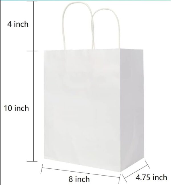 ***46 COUNT***Oikss 8x4.75x10 inch Medium Kraft Bags with Handles Bulk, Paper Bags Birthday Wedding Party Favors Grocery Retail Shopping Takeouts Business Goody Craft Gift Bags Sacks | EZ Auction