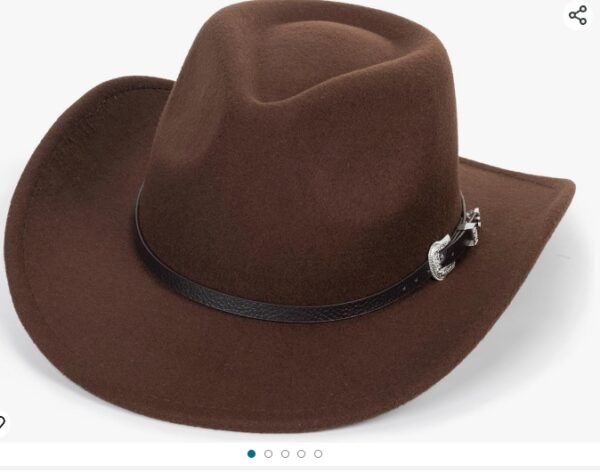 Kids Wide Brim Western Cowboy Cowgirl Hat - Boys Girls Felt Fedora Hats for 3-7 Years | EZ Auction