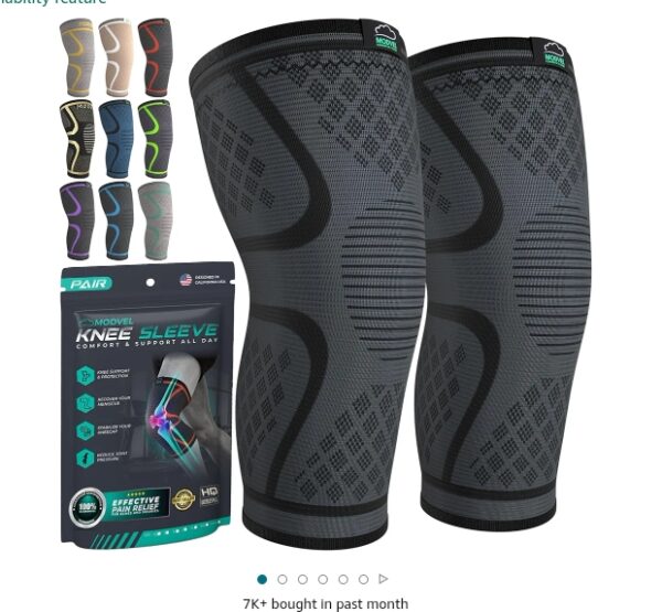 Modvel Compression Knee Brace for Women & Men - 2 Pack Knee Brace for Women Running Knee Pain, Knee Support Compression Sleeve, Workout Sports Knee Braces for Meniscus Tear ACL & Arthritis Pain Relief | EZ Auction