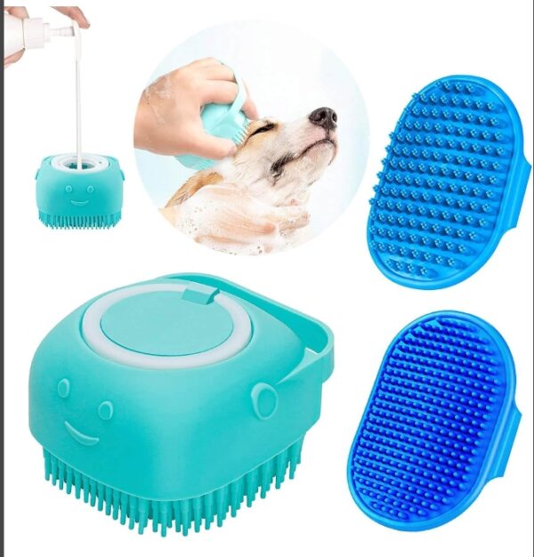 3PCS Dog Brush | Dog Bath Shampoo brush |Dog Shower/Grooming/Washing Brush | Pet Bath Massage Brush |Scrubber Washing Brush with Adjustable Ring Handle for Short & Long Haired Dogs/Cats | EZ Auction