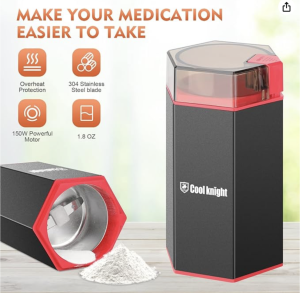 COOL KNIGHT Electric Pill Crusher, Suitable for Grind and Pulverize Multiple Pills, Small or Large Medication and Vitamin Tablets to Fine Powder | EZ Auction