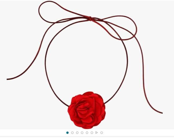 Rosette Flower Choker Necklace for Women, Flower Jewelry Accessories for Girls Women Trendy Stuff | EZ Auction