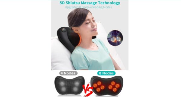 Back Massager with Heat - Shiatsu Electric Massage Pillow for Pain Relief Deep Tissue - 4D Kneading Massagers for Shoulder, Leg, Foot, Body Muscle Relaxation - Gift for Men Women Mom Dad | EZ Auction