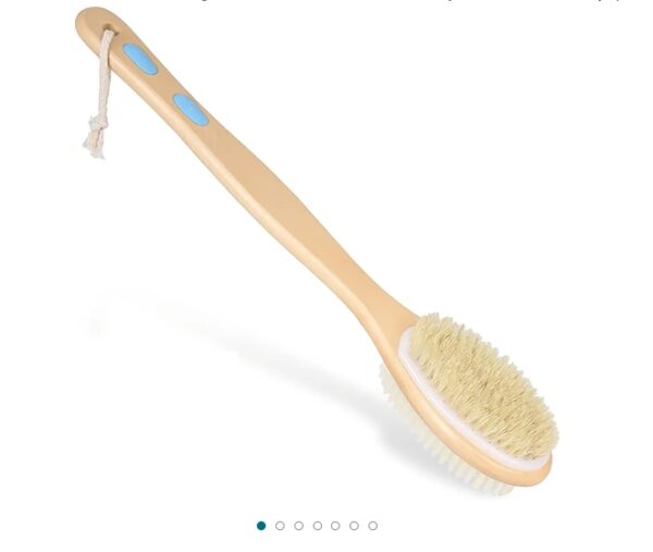 2PACK *Shower Brush with Soft and Stiff Bristles, Long Handle Back Brush Dual-Sided, Wet & Dry Brush for Cellulite and Lymphatic | EZ Auction