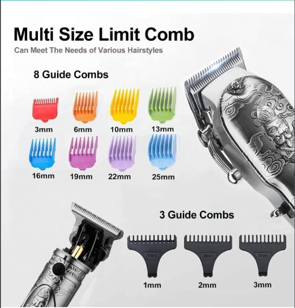 ***USED***Soonsell Hair Clippers for Men T-Blade Trimmer Set,Barber Clippers,Clippers for Hair Cutting,Hair Cutting Kit,Cordless Clippers,Blade Close Cutting Beard Trimmer,LCD Display(Silver | EZ Auction