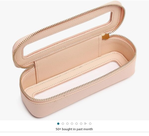 Clear Makeup Bag Portable Brush Bag transparent Travel Cosmetic Case Clear Toiletry Makeup Bag with Zipper for Women (B/Beige, slim) | EZ Auction