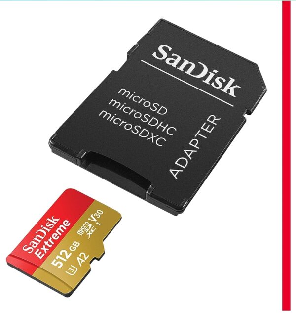 SanDisk 512GB Extreme microSDXC UHS-I Memory Card with Adapter - Up to 160MB/s, C10, U3, V30, 4K, A2, Micro SD - SDSQXA1-512G-GN6MA | EZ Auction