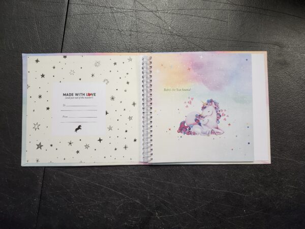 Baby Memory Book First Time Mom, Baby Books First Year Memory Book for Girls Unicorn Gift, Minimalist Baby Keepsake Journal with Pregnancy Scrapbook Postcard | EZ Auction