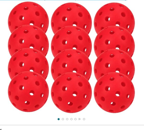 12 Pack 40-Holes Practice Pickleball Balls Play for Outdoor Indoor, Sports Game Pickle Balls with Mesh Bag | EZ Auction