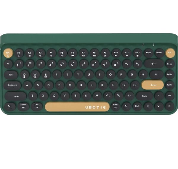 UBOTIE Portable Bluetooth Colorful Computer Keyboards, Wireless Mini Compact Retro Typewriter Flexible 84Keys Design Keyboard | EZ Auction