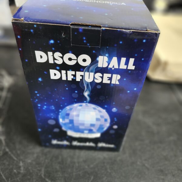 *** USED *** Disco Ball Diffuser Rotating - Original Disco Essential Oil Diffuser with Whisper Quiet Operation, 7 Color Night Light & 4 Time Settings, Cute Home Decor | Aromatherapy Diffuser for Medium Room Silver | EZ Auction