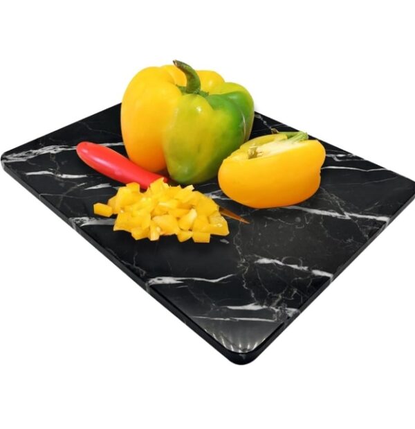 Premium Marble Cutting Board for Kitchen | Versatile Marble Slab, Pastry Board, and More! Enhance Your Culinary Experience with Exquisite Marble Cutting Boards (Black 16 X 12) | EZ Auction