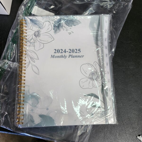 2024-2025 Monthly Planner - 18 Monthly Calendar, July 2024 - December 2025, Two Pages Per Month, 9" x11" Planner with Tabs, Strong Twin-Wire Binding, Inner Pocket, Teal Floral | EZ Auction