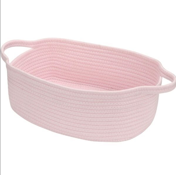 *** FOTO SOLO PARA REFERENCIA *** Small Woven Cotton Rope Basket Cute Baby Gift Baskets Empty Decorative Storage Basket for Organizing Shelves Closet Baby Nursery Basket Bin Toy Storage Basket Organizer 13.7"x10.2"x5" Pink | EZ Auction